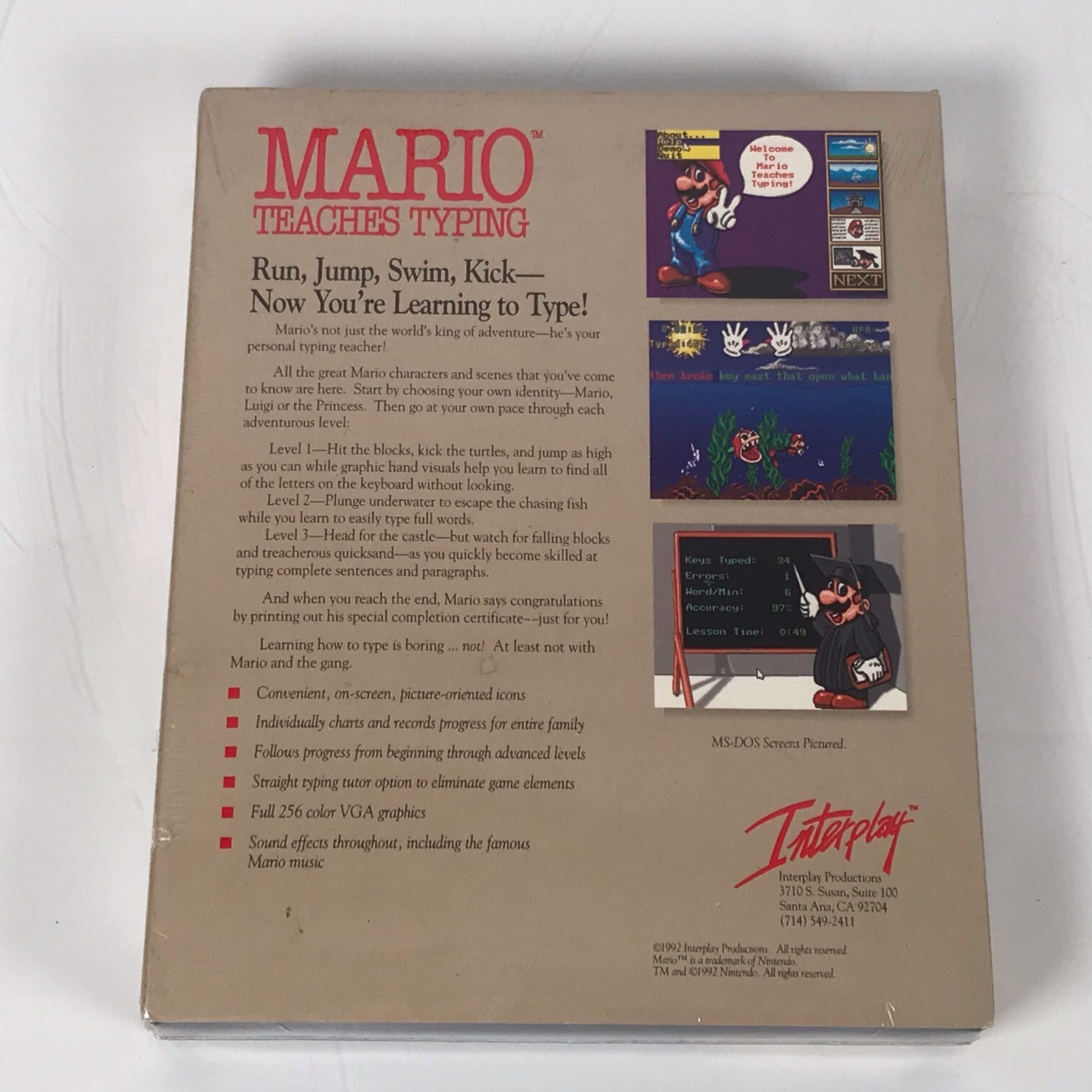Mario Teaches Typing Interplay (PC, 1994) Collectable (Brand New Sealed)