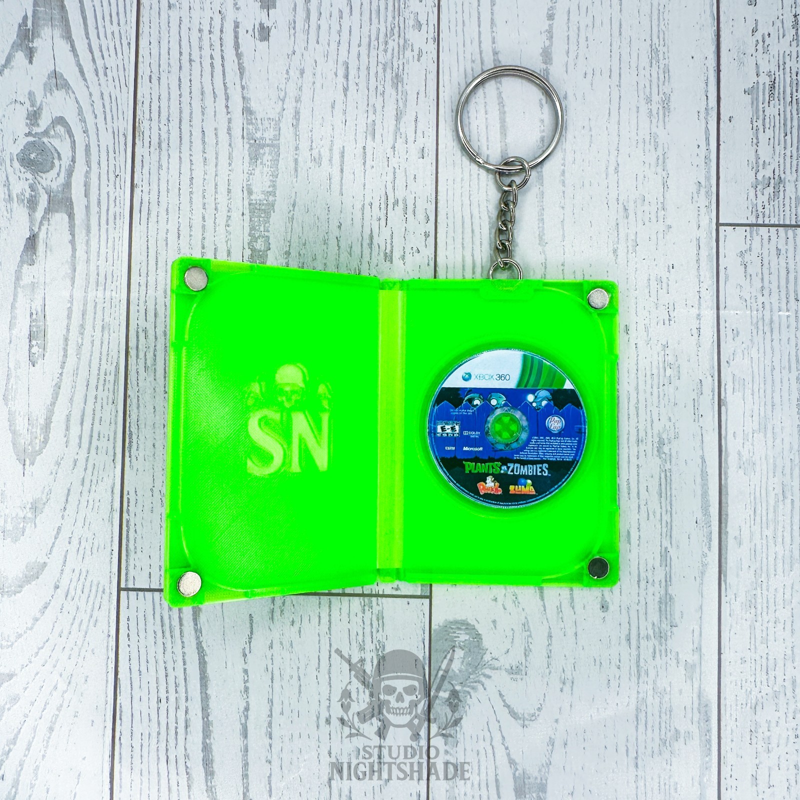 Plants Vs Zombies mini XBOX 360 video game case keychain Functional Disc