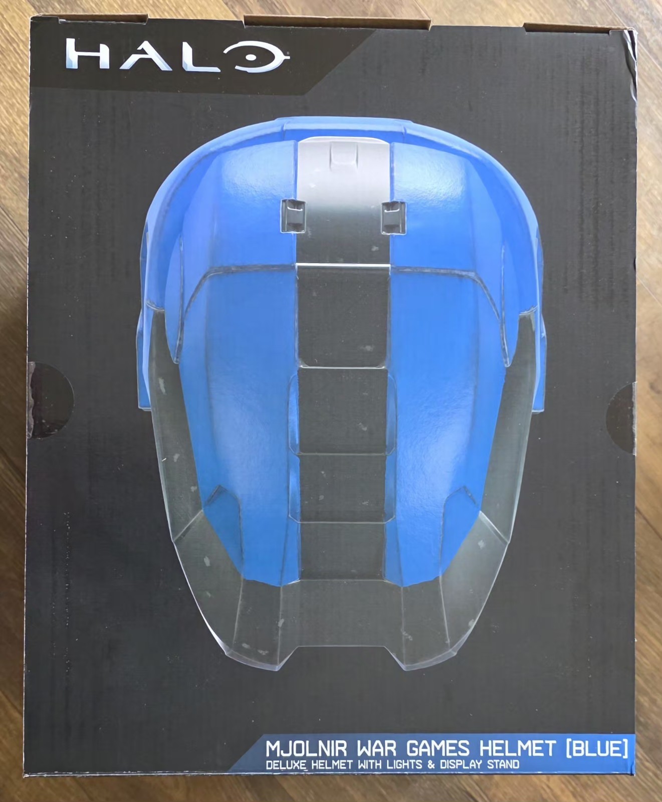 Mjolnir War Games Helmet (Blue) Deluxe Helmet With Lights & Display Stand