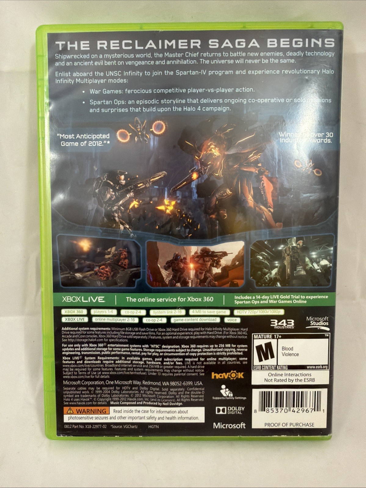 Halo 4 (Microsoft Xbox 360, 2012) FAST SHIPPING