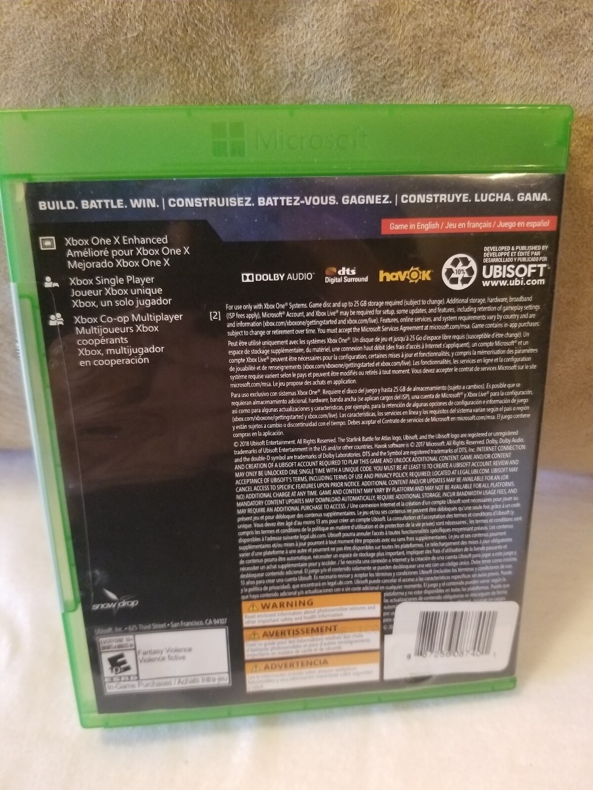 Starlink Battle for Atlas Game (Xbox One, 2018, Ubisoft) no manual, GOOD