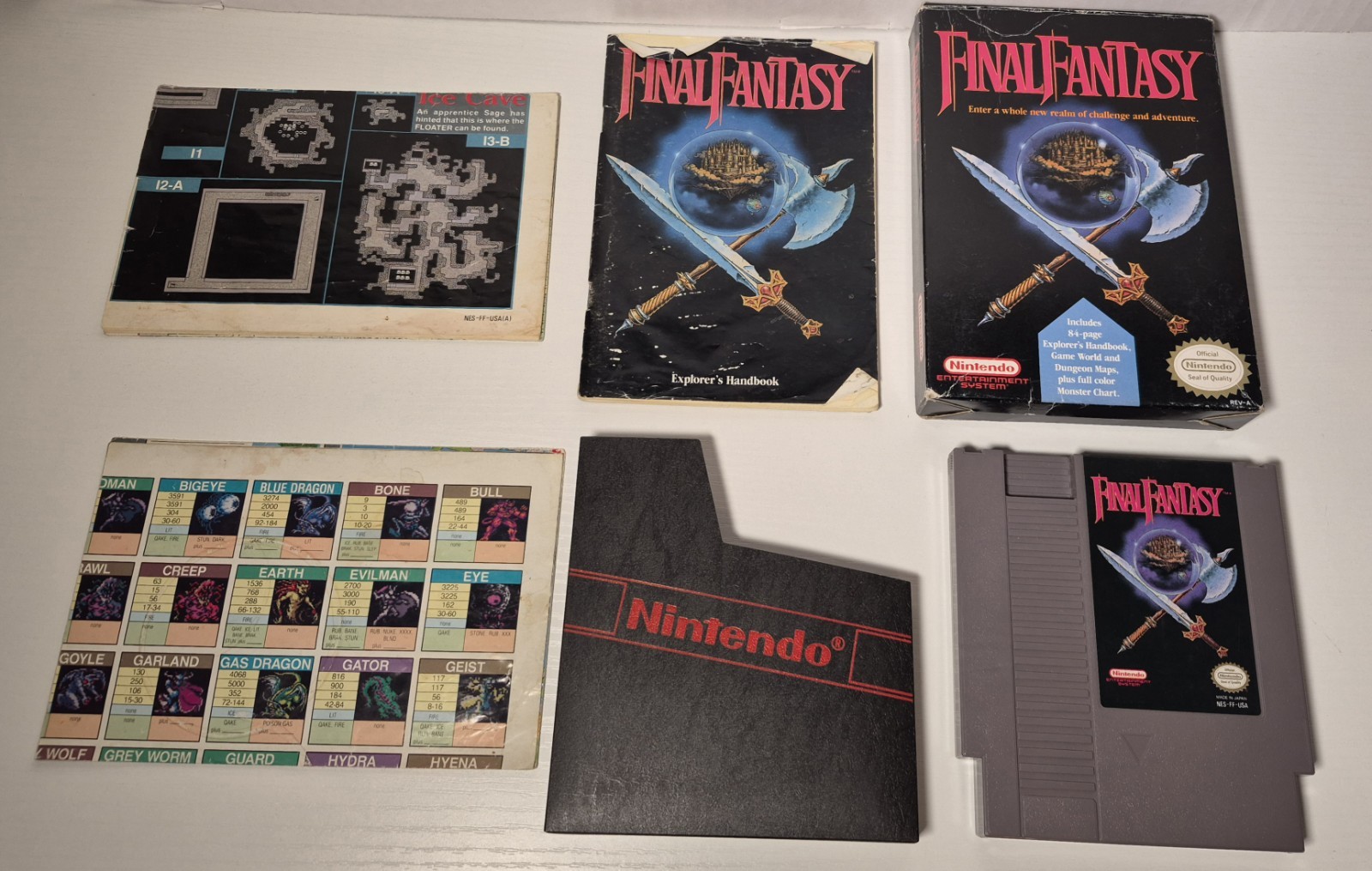 Final Fantasy Authentic Nintendo NES CIB W/ Manual & Both Maps Tested Working