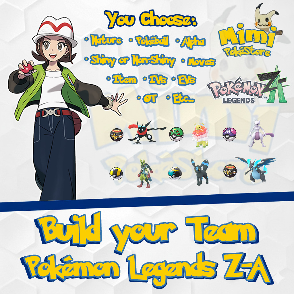 CUSTOM TEAM – 6 Pokemon Shiny 6ivs Alpha Competitive for ZA Pokémon Legends Z-A