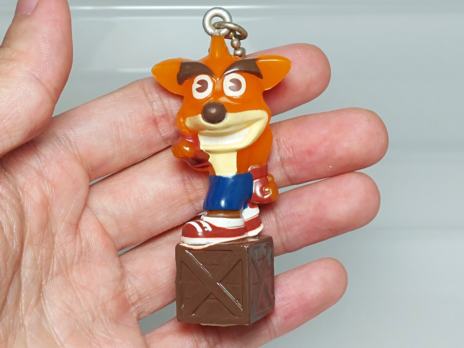 Crash Bandicoot Light-up Keychain Figure Tomy 1998 Vintage Toy Japan 2.6in