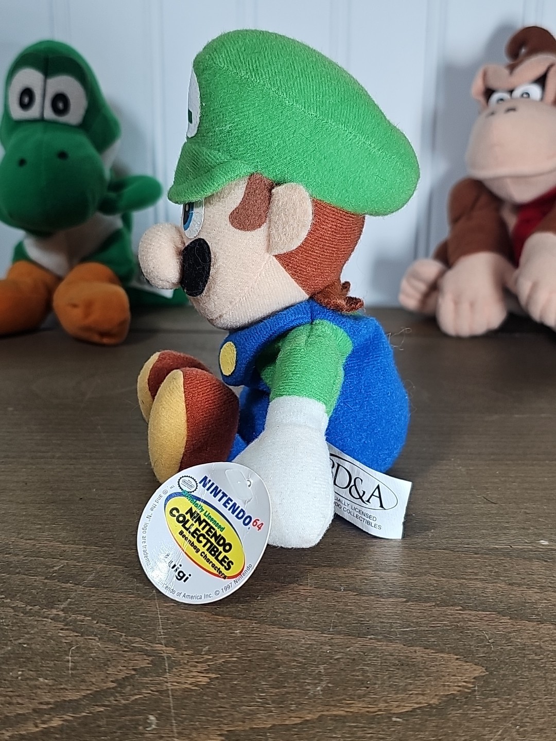 Vintage Nintendo 64 Luigi, Yoshi & Donkey Kong Beanbag Plush (BD&A, 1997)