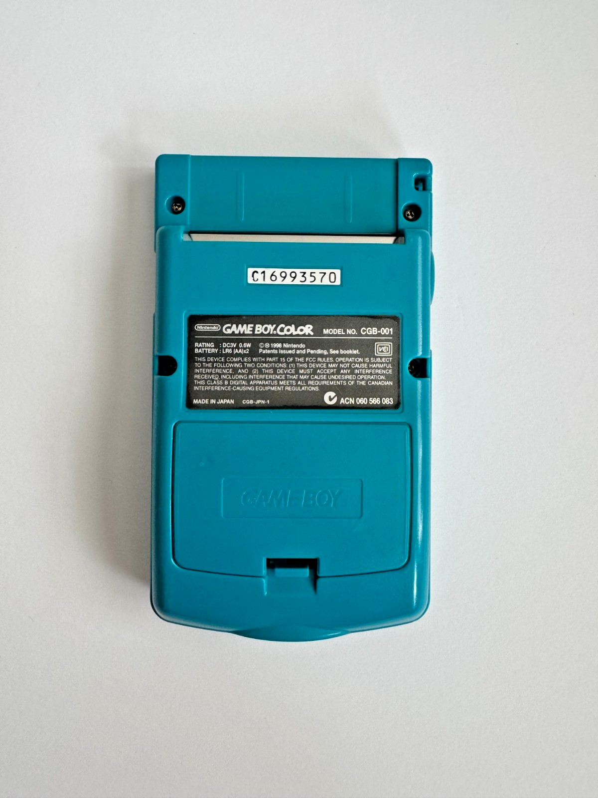Nintendo Game Boy Color in Light Blue/Teal with Original Box (Tested, Working)