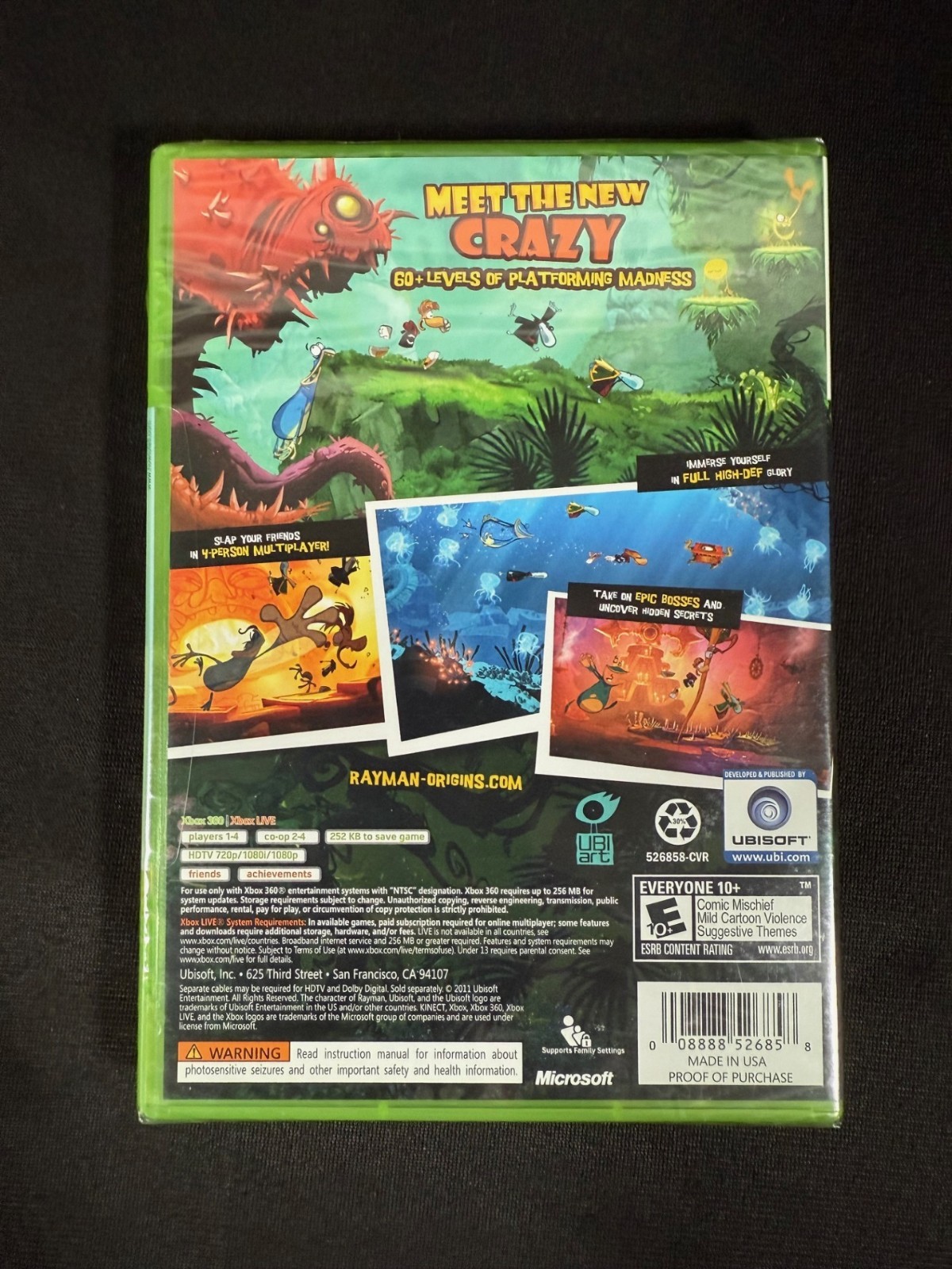 Rayman Origins ~ Xbox 360 ~ Brand New Factory Sealed 2011 Mint