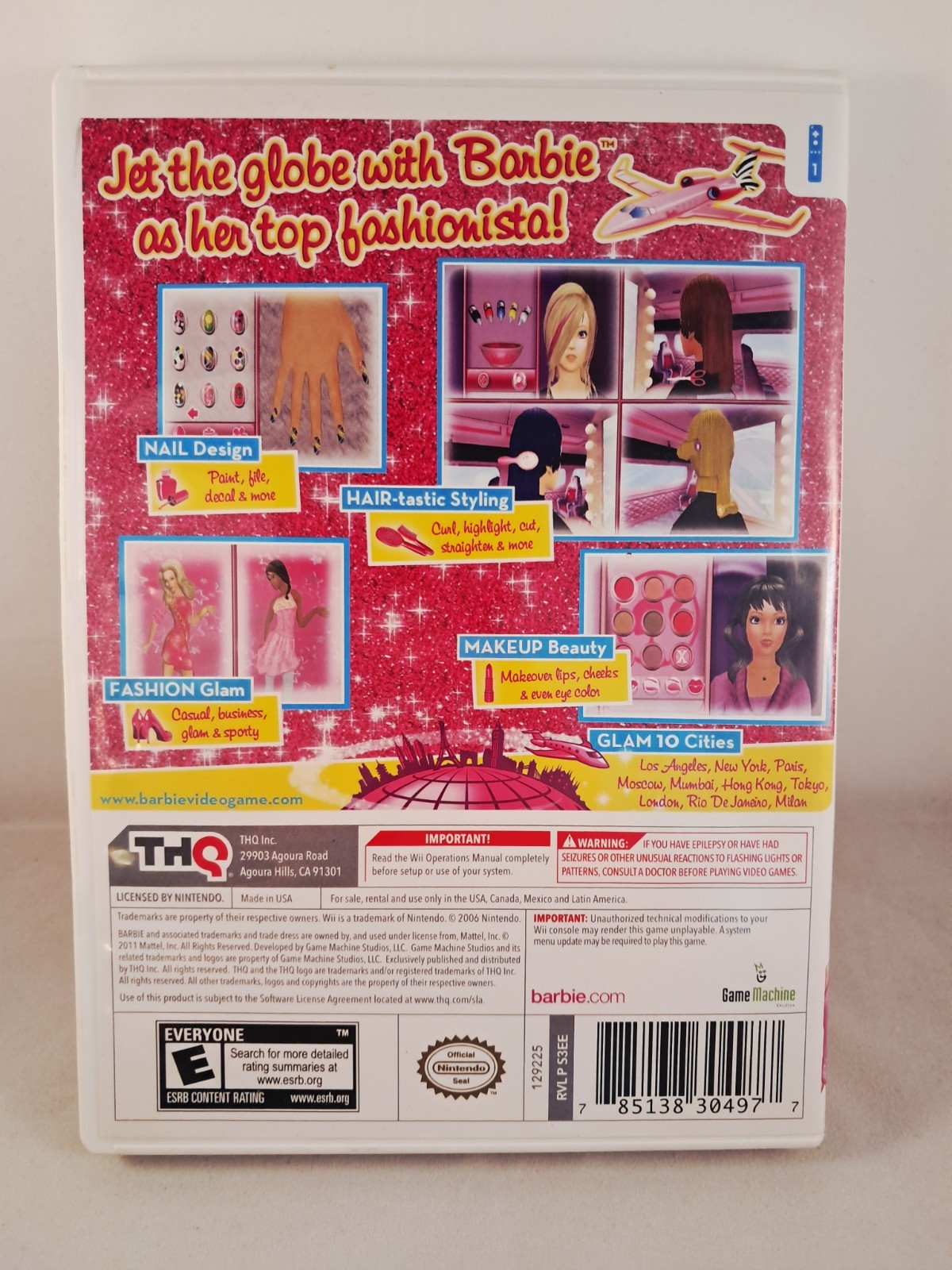 Barbie: Jet, Set & Style (Nintendo Wii, 2011) Complete w/ Manual CIB Tested