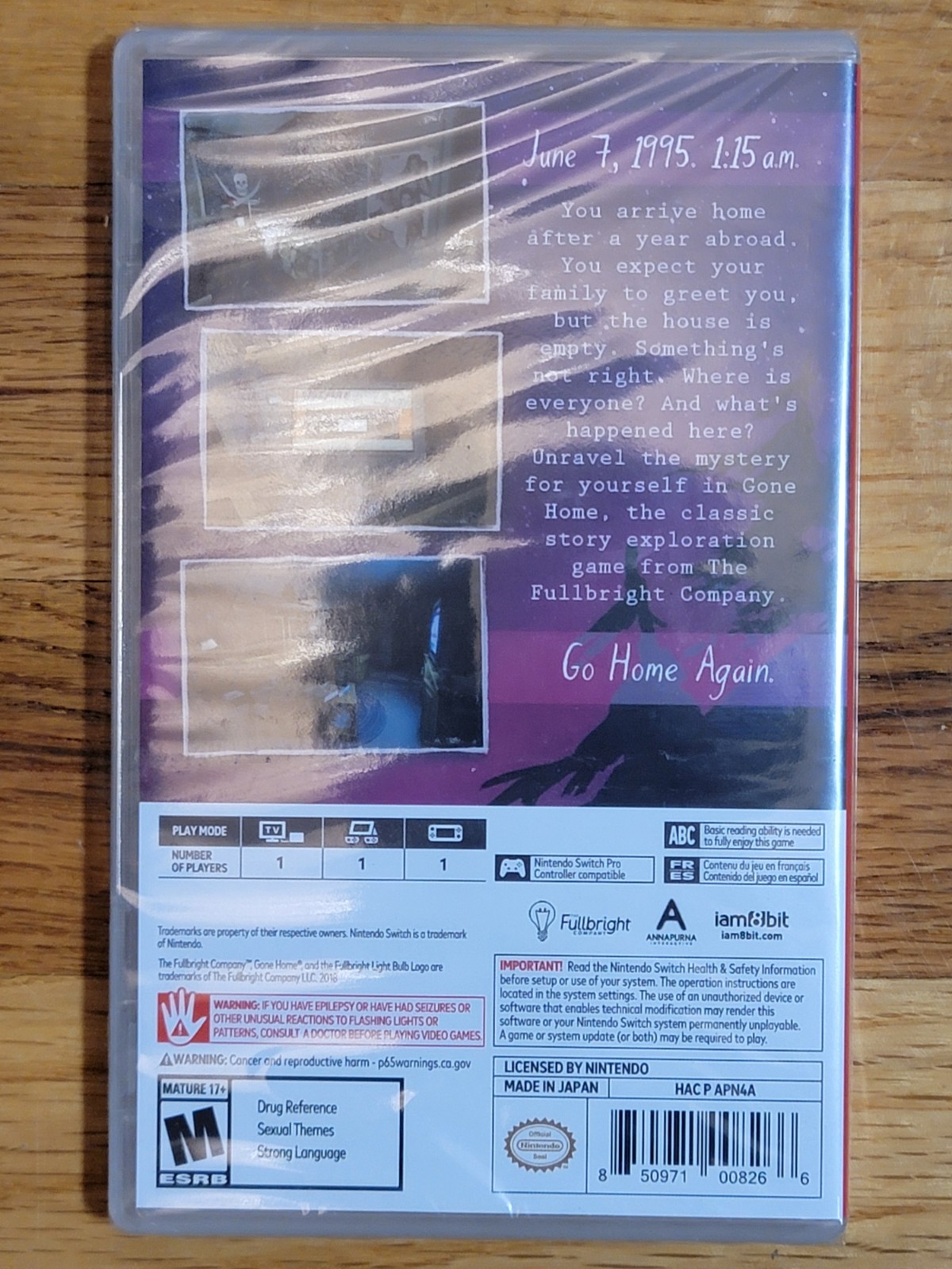 Gone Home – Nintendo Switch – New & Factory Sealed – iam8bit