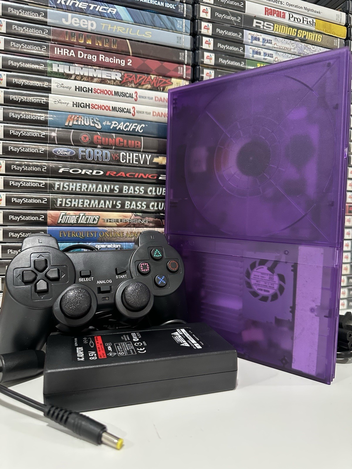 Sony PlayStation 2 PS2 Slim ATOMIC PURPLE Console Bundle –Controller / Cables