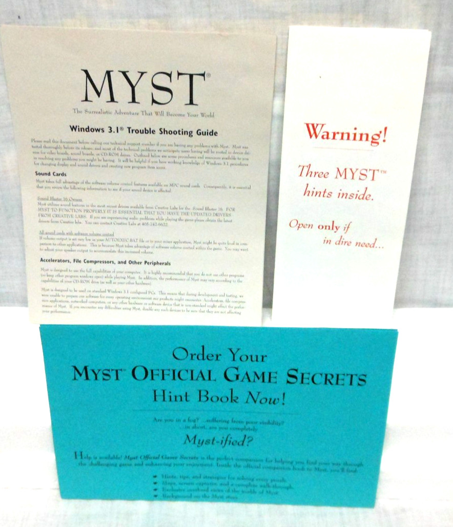 MYST CYAN PRODUCTION PC GAME – 1997 – GOOD COND