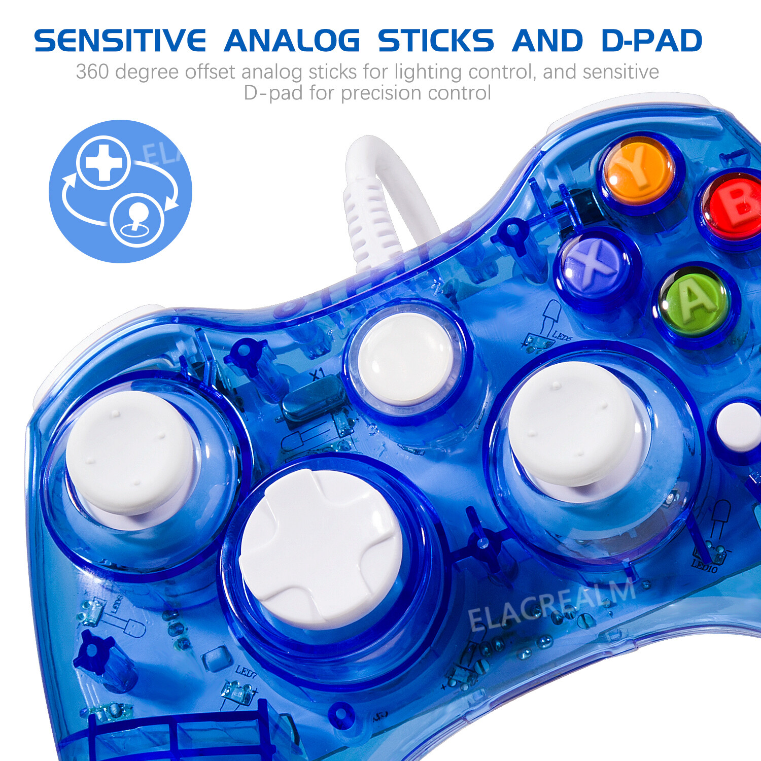 Glow Light USB Wired/Wireless Gamepad Remote Console Controller for Xbox 360 &PC