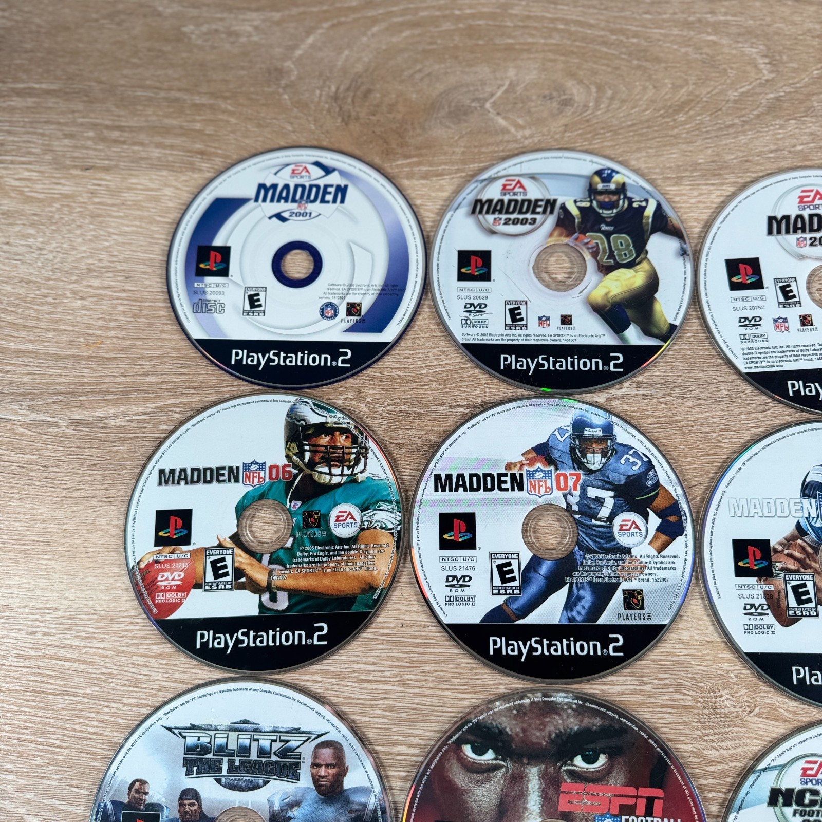 Madden Games LOT 2001-2009 + ESPN NCAA Blitz Football – Sony Playstation 2 PS2