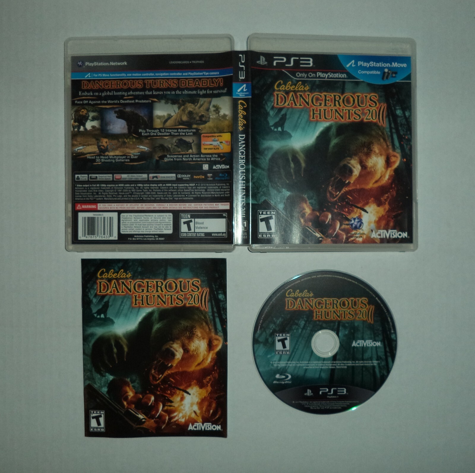 Cabela’s Dangerous Hunts 2011 (2010) PlayStation 3 PS3 Complete CIB with Manual