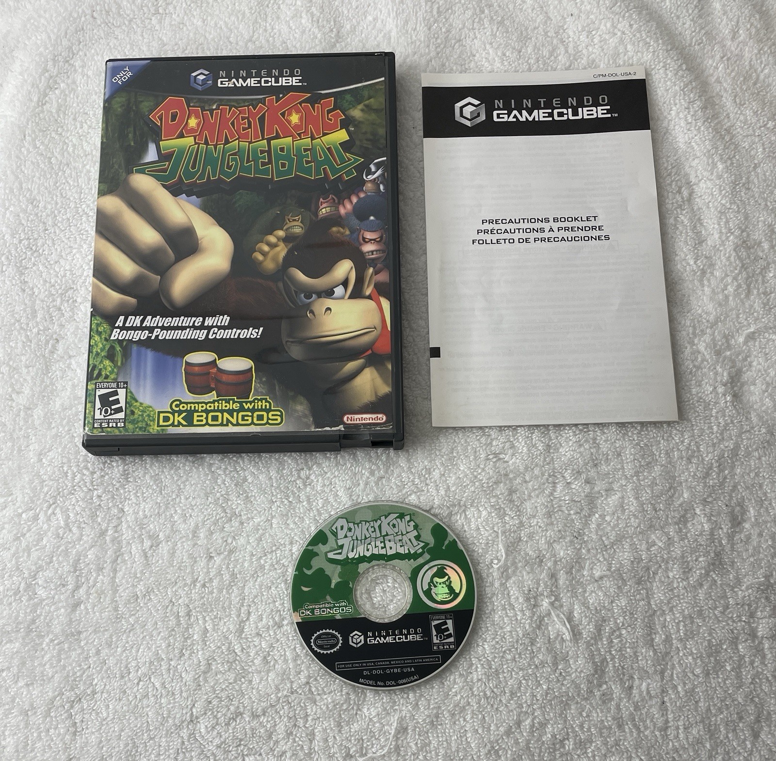 Donkey Kong Jungle Beat (Nintendo Gamecube, 2005) Game & Case-Tested