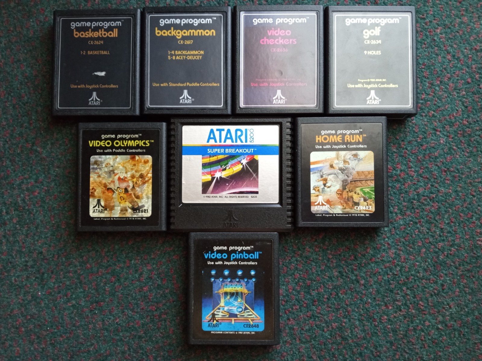 Lot of 8 Atari 5200, 2600 games. Tested, working