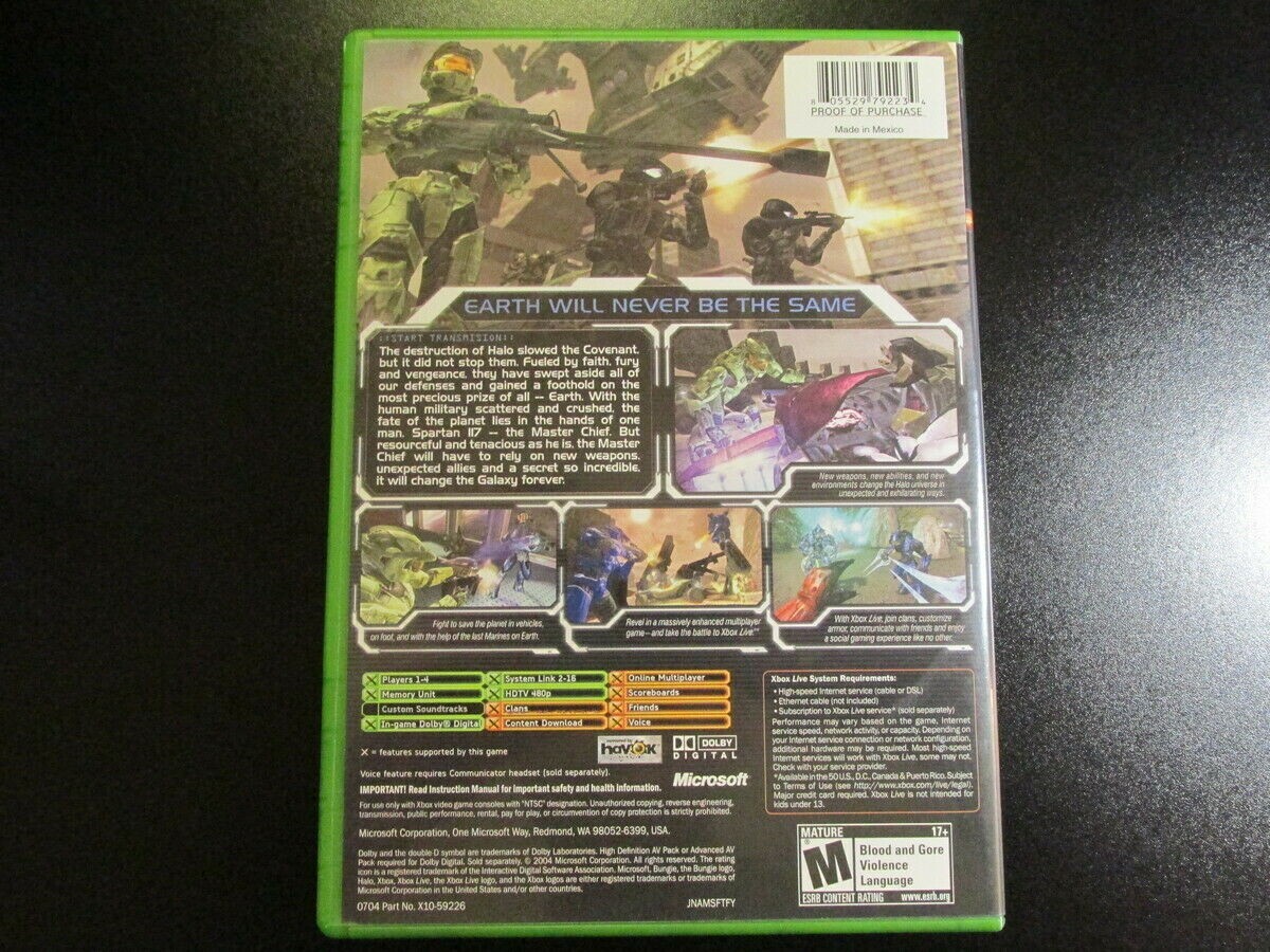 Halo 2 (Microsoft XBOX, 2004) ORIGINAL COMPLETE NEW PRISTINE CONDITION MINT