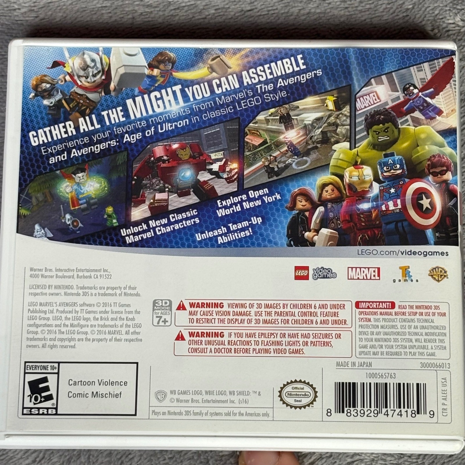 LEGO Marvel Avenger Nintendo 3DS Game Complete CIB Iron Man Captain America Hulk