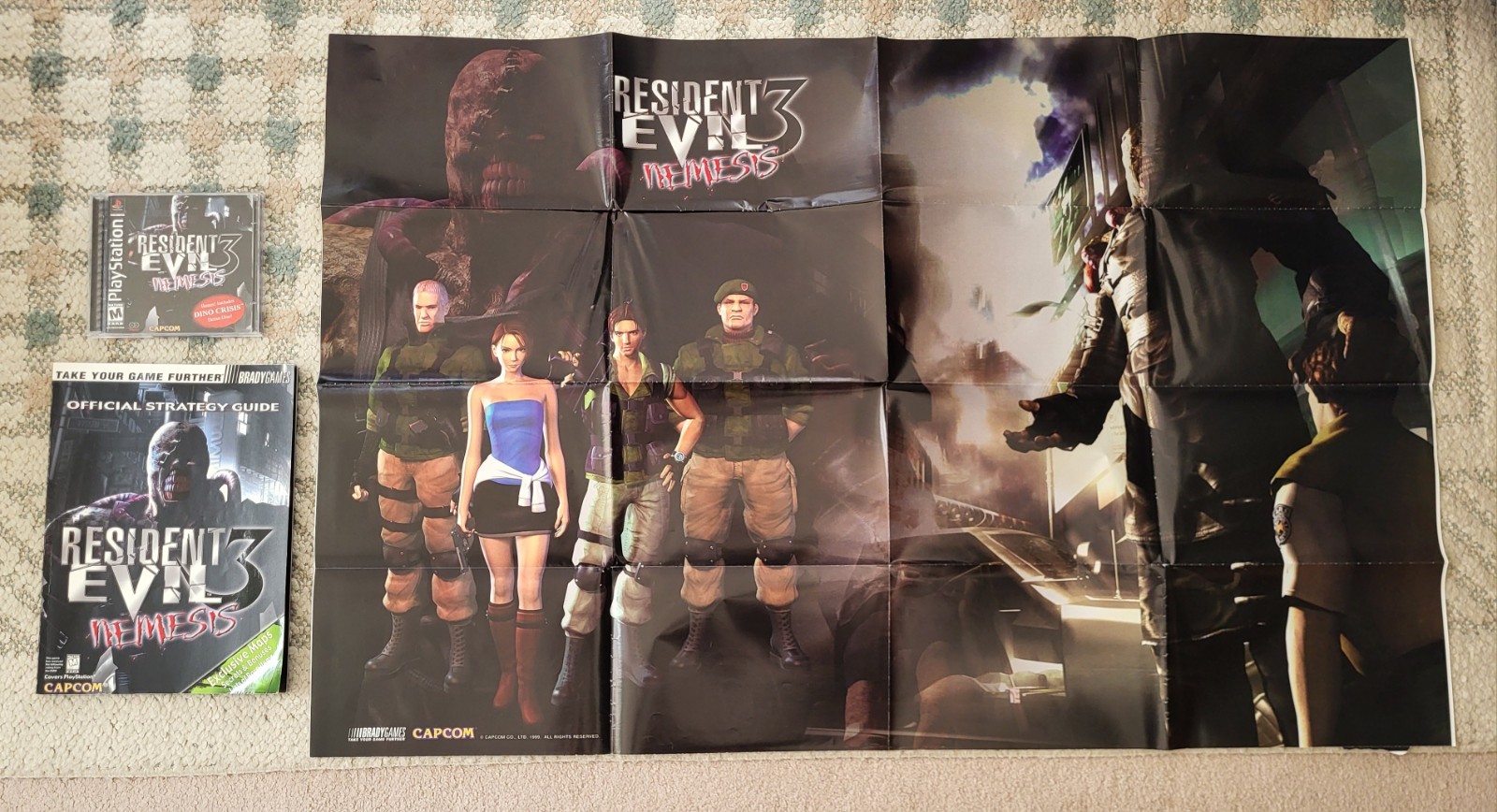 Resident Evil 3 Nemesis PS1 CIB Complete w/ Official Strategy Guide & Poster