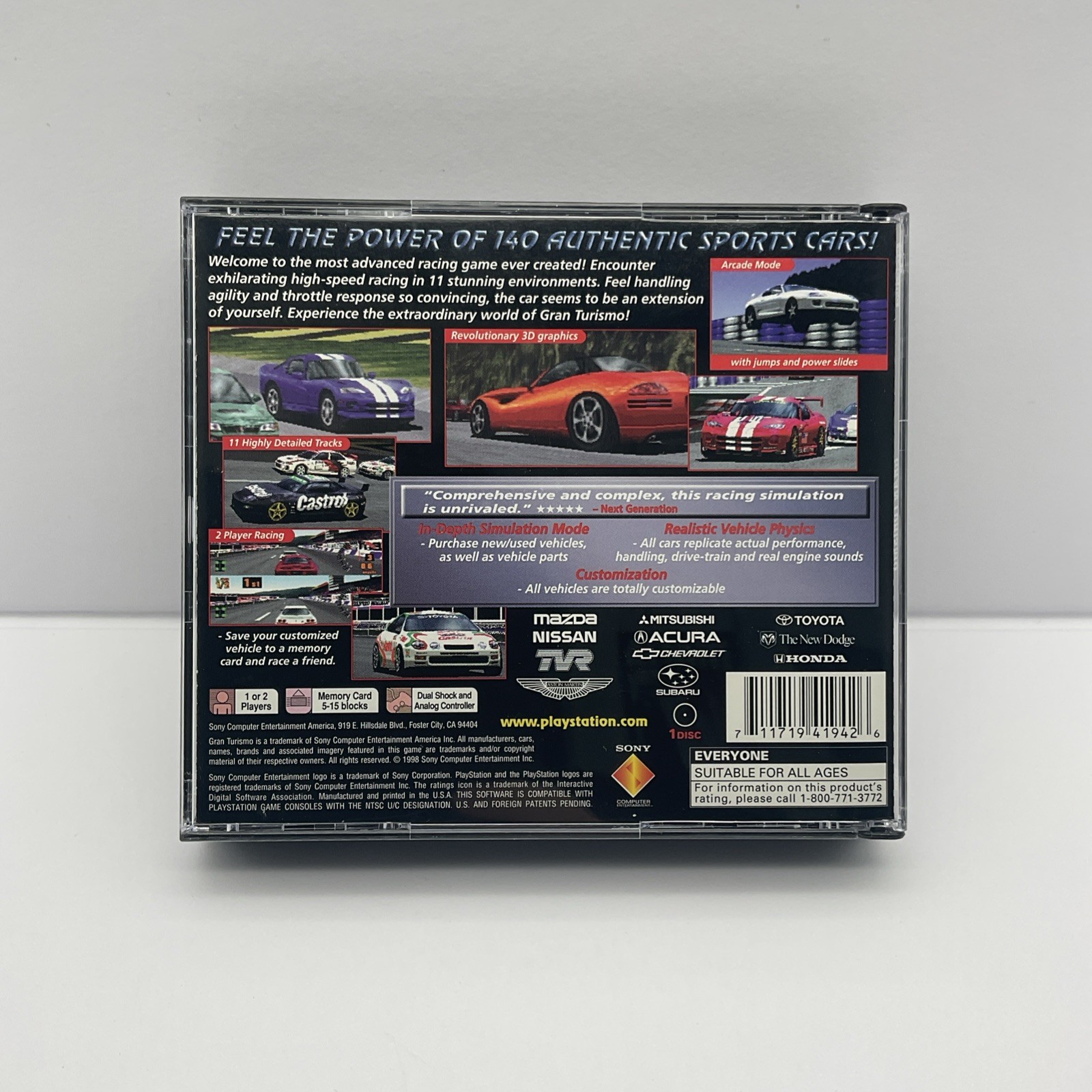 Gran Turismo (PS1) Tested & Complete|VGC|1 YR Warranty|CIB|New Case|Free Ship