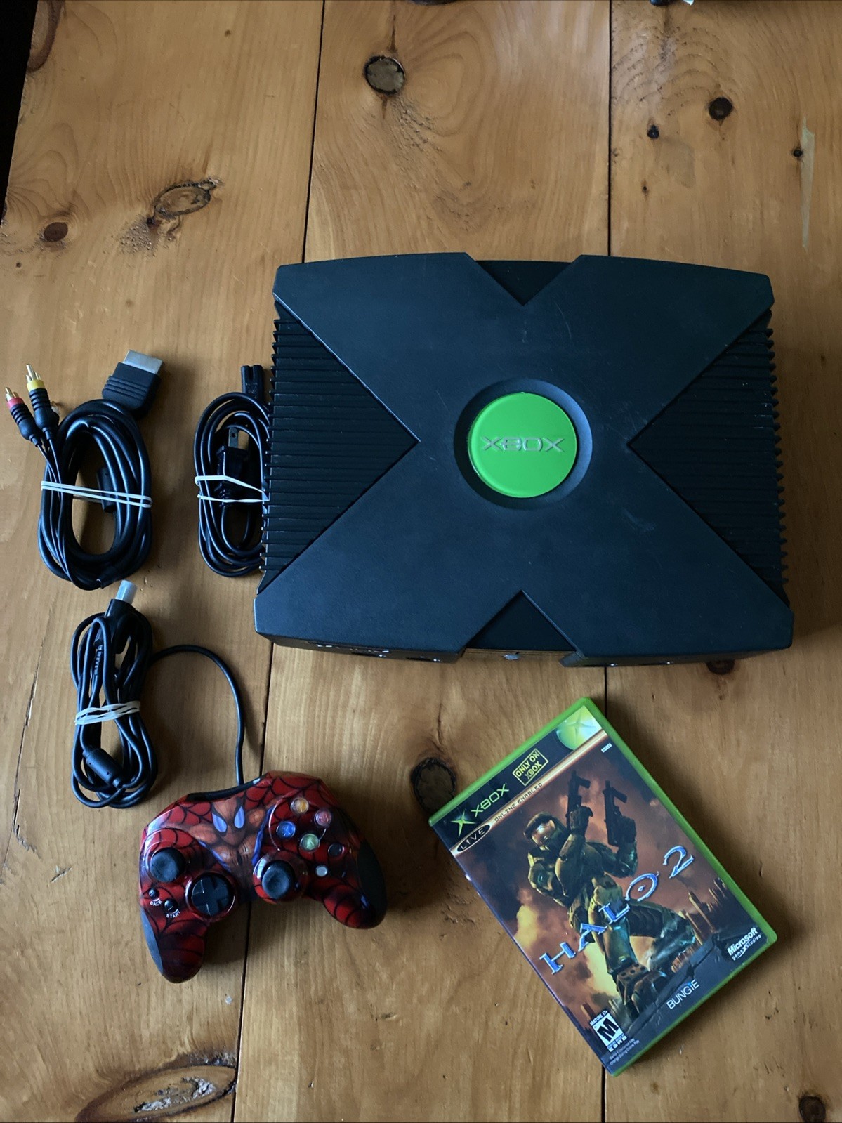 Microsoft Original Xbox Console Bundle W Halo 2 Tested Working Free Fast Ship