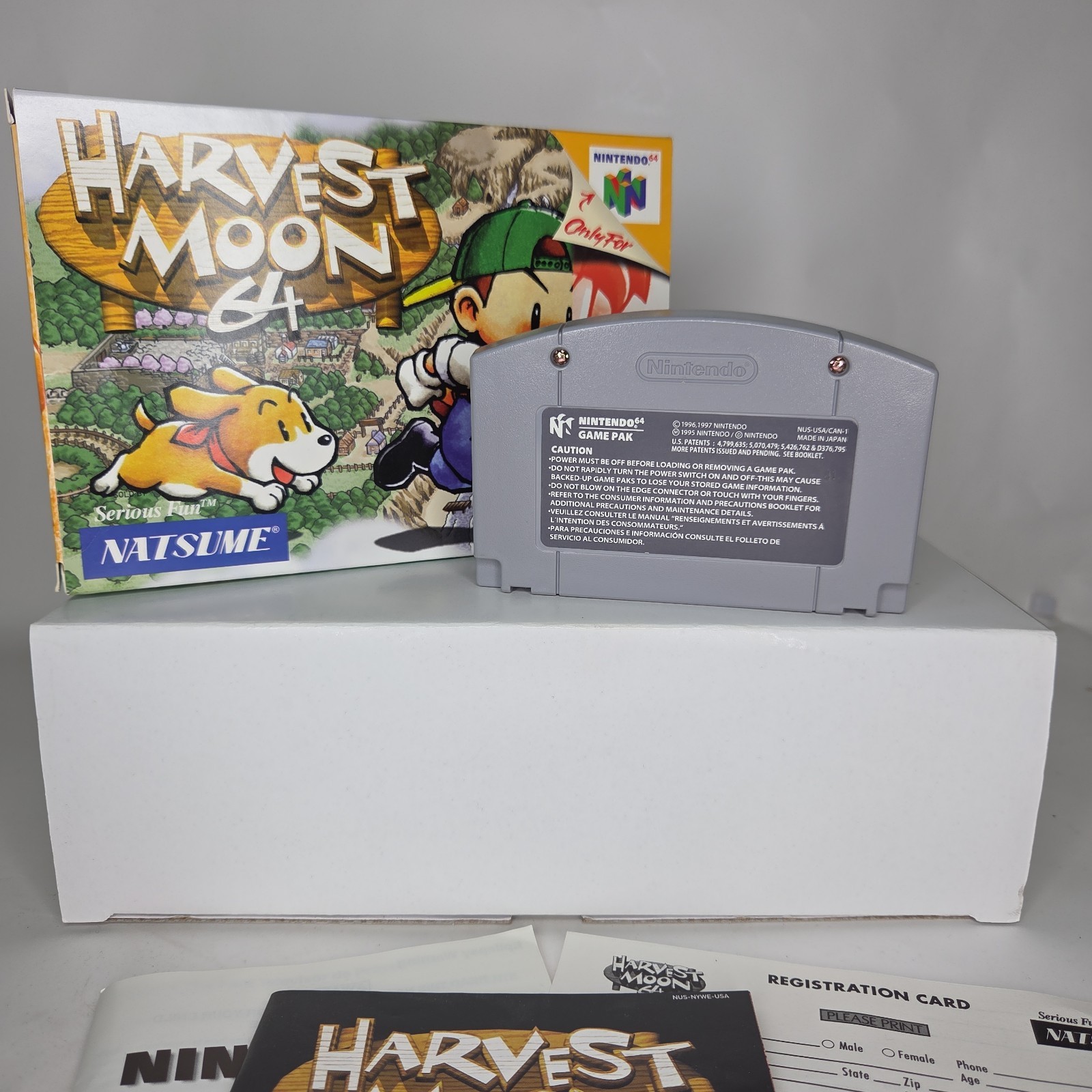 Harvest Moon Nintendo 64 N64 Game Cartridge Box Manuals Complete 1996