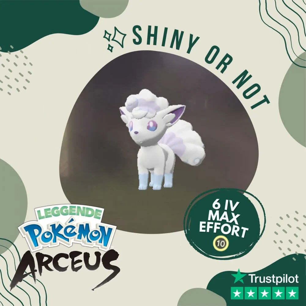 Vulpix Alolan Shiny ✨ Legends Pokémon Arceus 6 IV Max Effort Custom OT Alpha