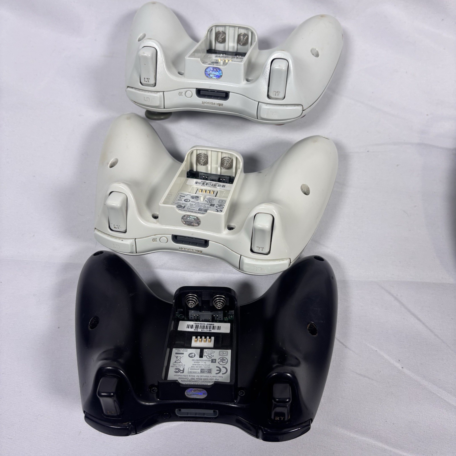 Xbox 360 Controller Lot OEM Wired Wireless Mad Catz Rechargeable Batt Tested 6x