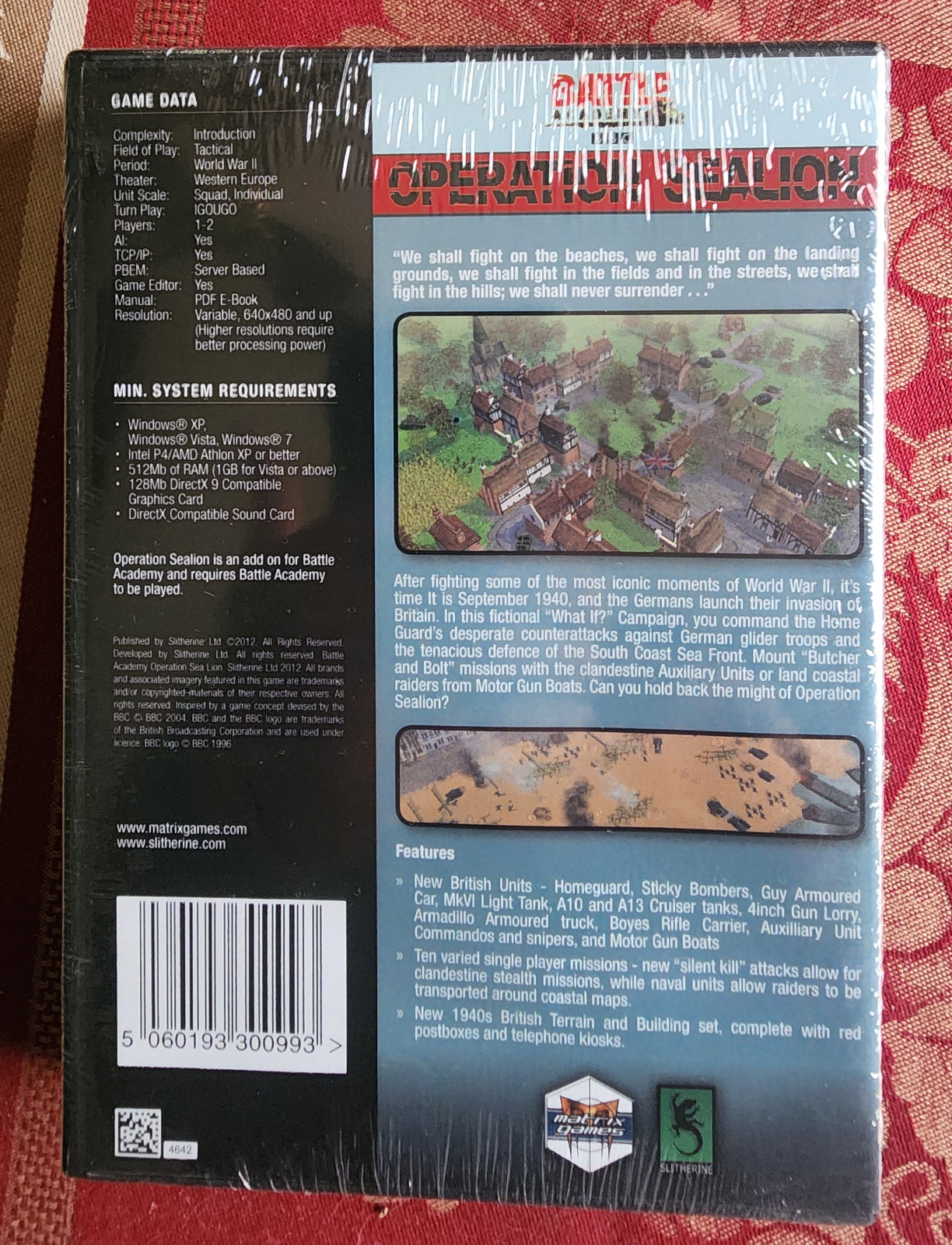 Battle Academy Operation Sea Lion (2010) PC DVD NEW SEALED WWII Tactics
