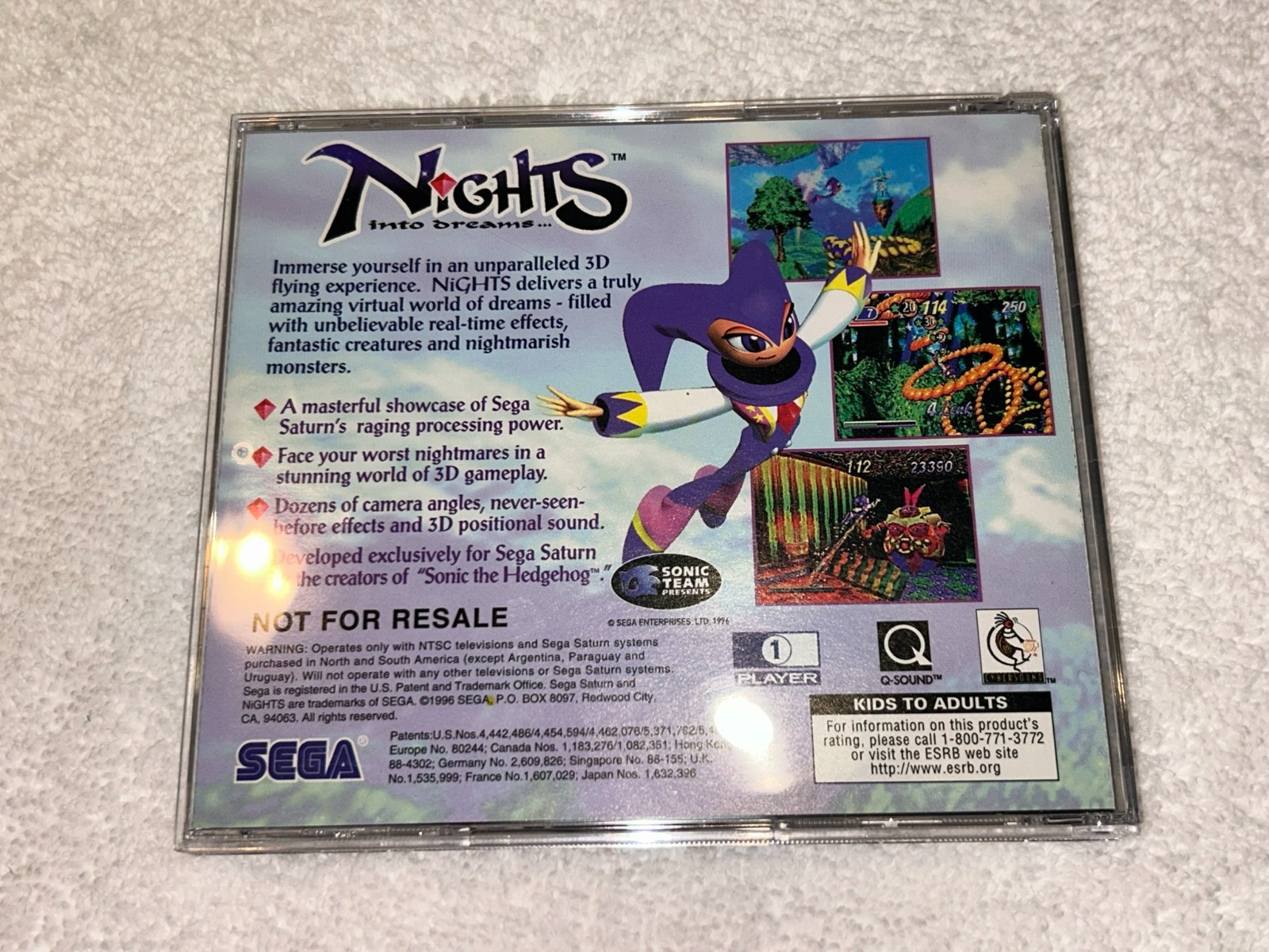 Nights Into Dreams… (Sega Saturn, 1996) Not For Resale CIB Complete N MINT!