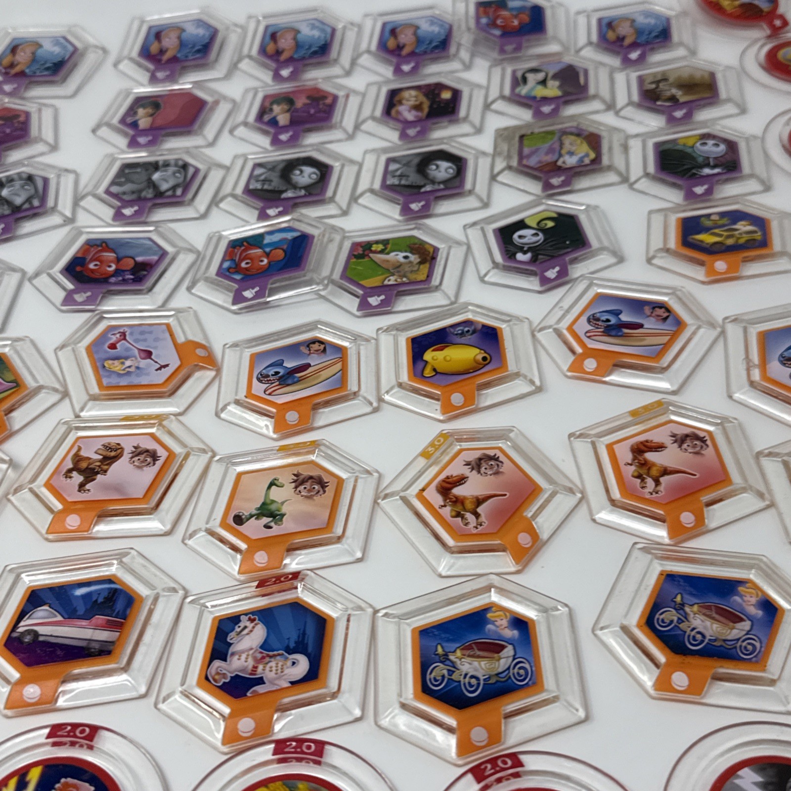 Lot Of 110 DISNEY INFINITY 2.0 3.0 Stitch Bolt Frankenweenie Brave Power Disc