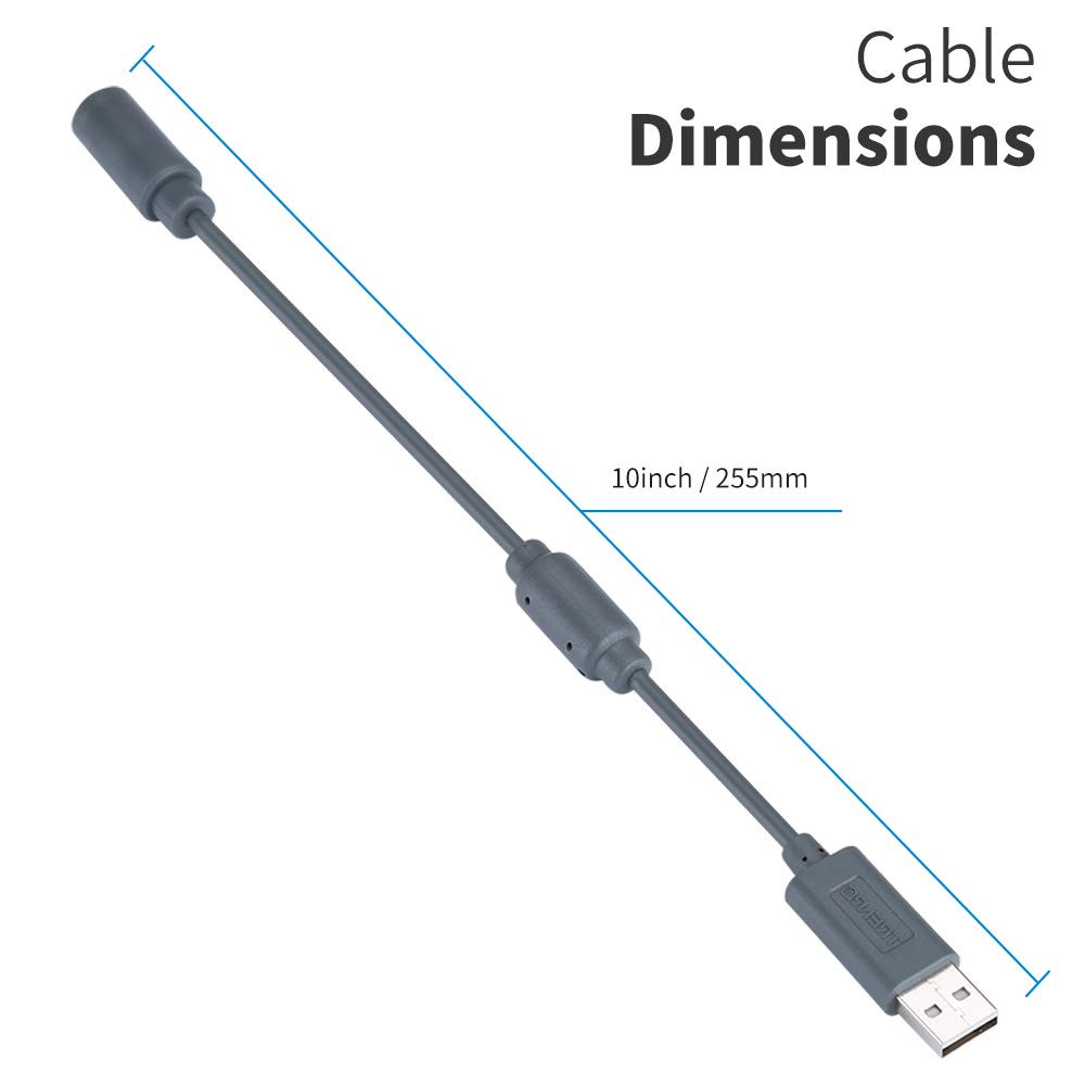 USB Breakaway Cable for Xbox 360, USB Adapter Cord Dongle Compatible with Micros