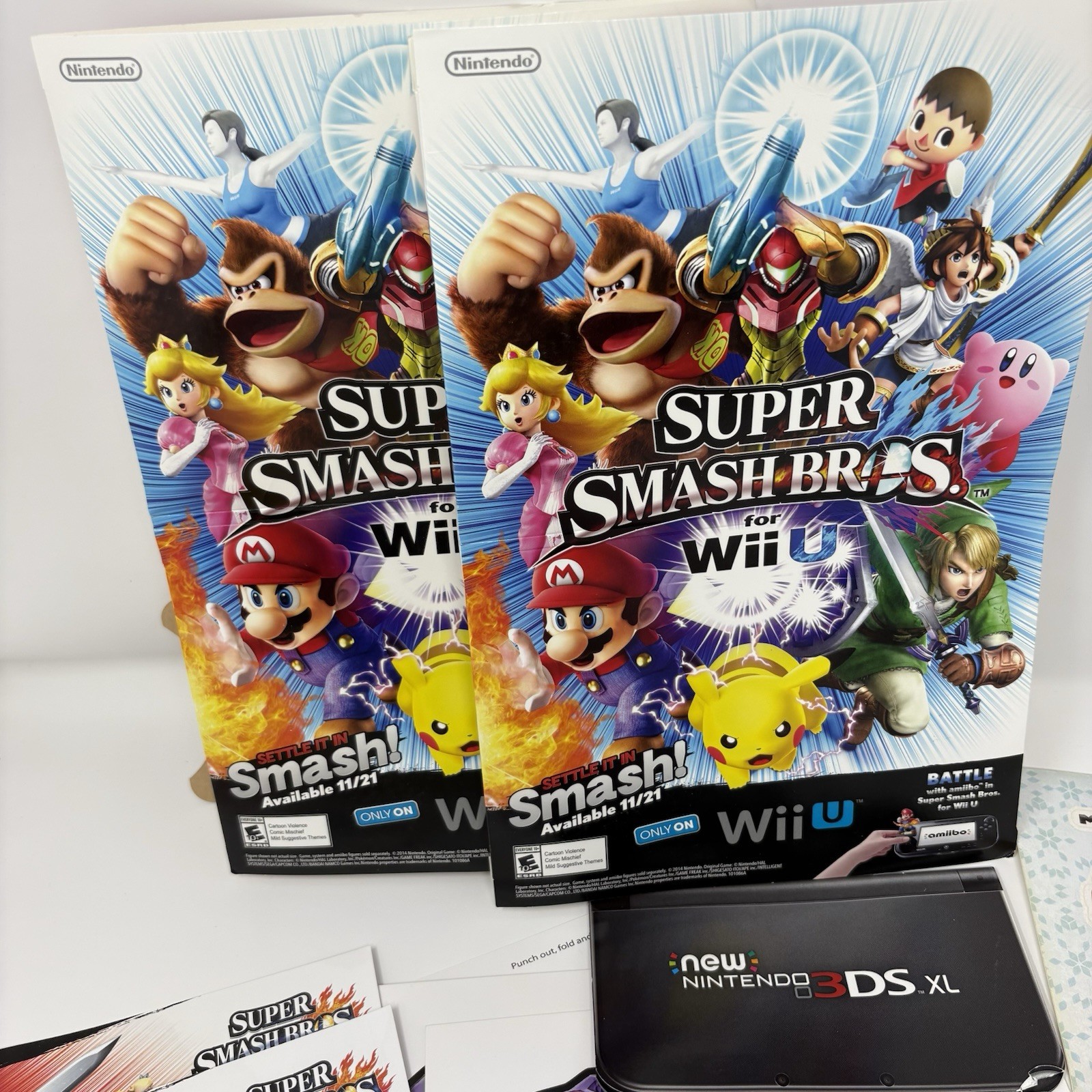 Nintendo Pokemon Smash Bros Promotional Lot Standee Posters Stickers Promo