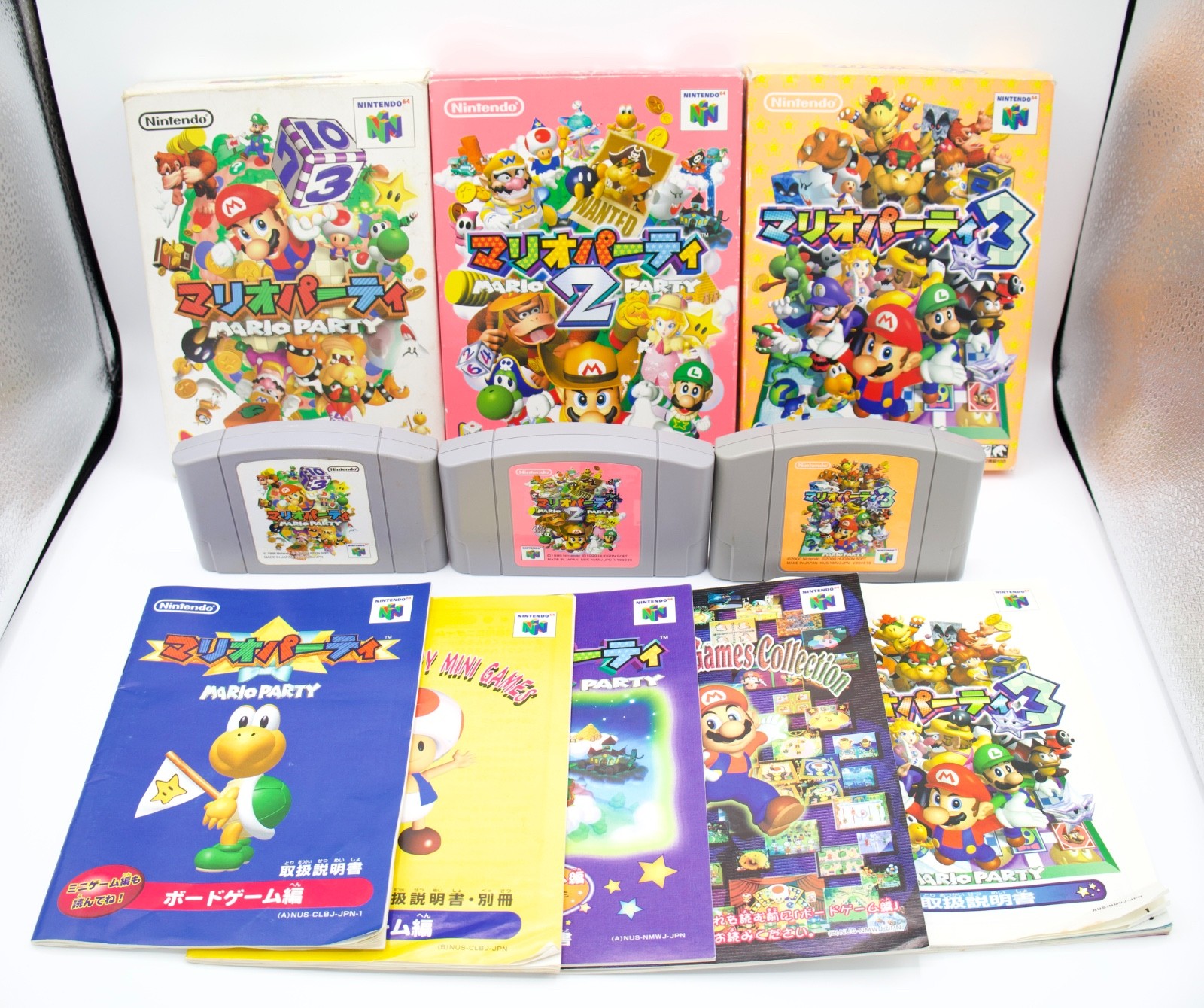Mario Party 1 2 3 Complete CIB Nintendo 64 N64 Japan NTSC-J Tested Lot