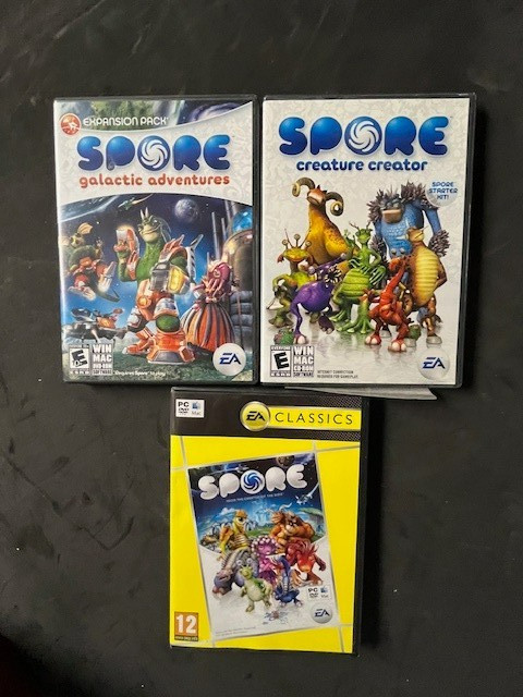 Spore Software Lot Galactic Adventures, Creature Creator, Spore – PC/Mac