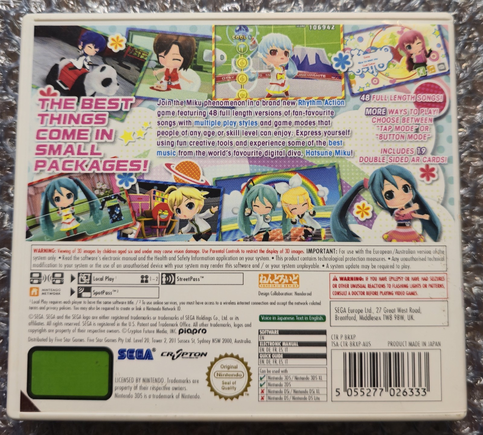 Nintendo 3DS: Hatsune Miku Project Mirai DX – CIB – AUS PAL inc Cards