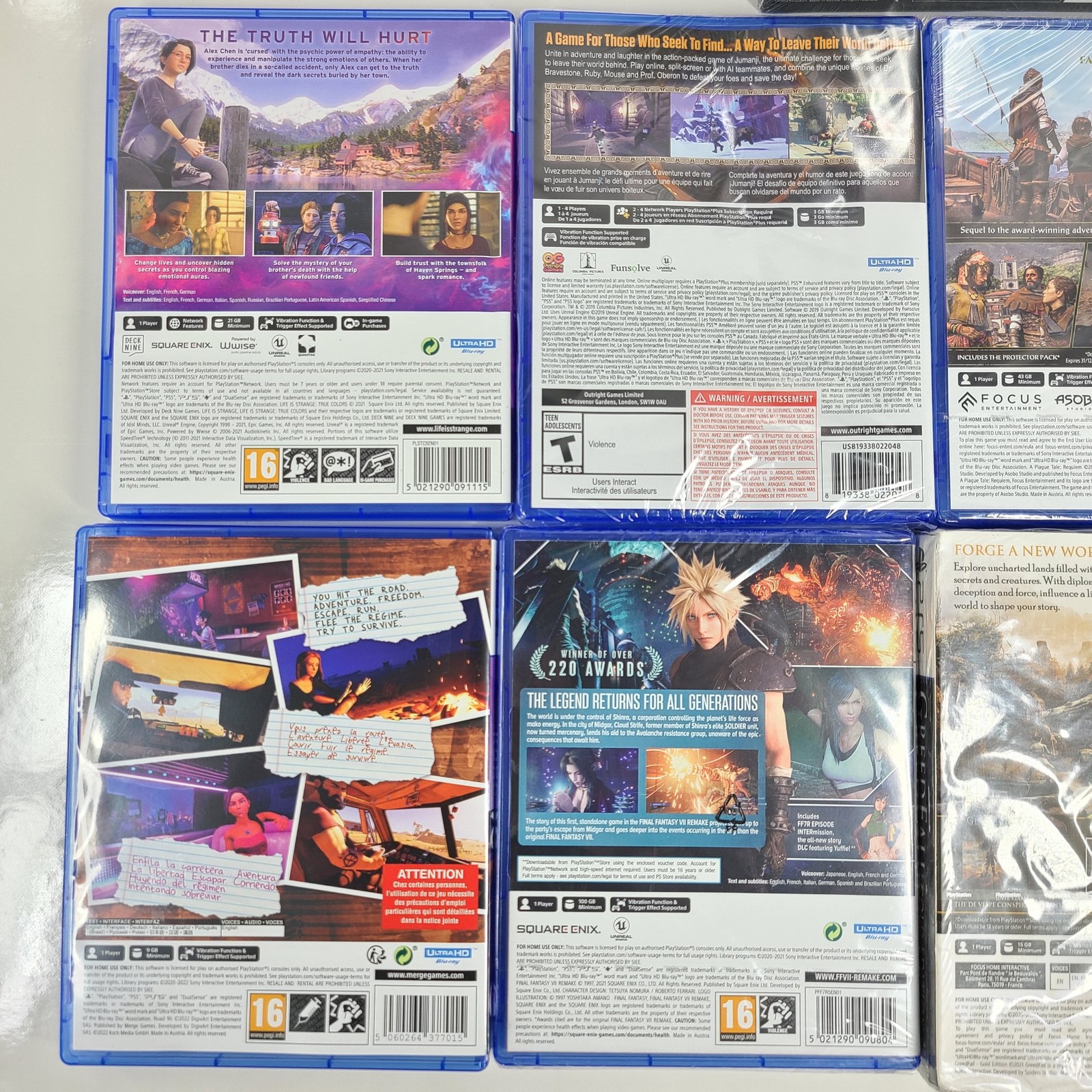 9 x Bundle PS5 PlayStation 5 Ascent Greedfall Lake Final Fantasy CIB Sealed