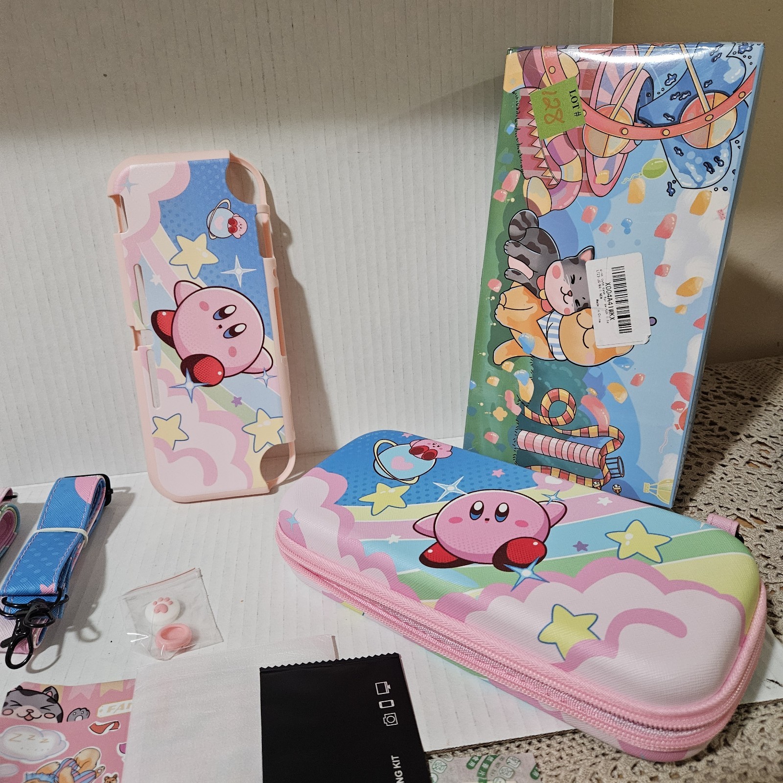 Lot 2 KIRBY Nintendo Switch Hard Carry Case Unbranded w/Accessories Pink NEW