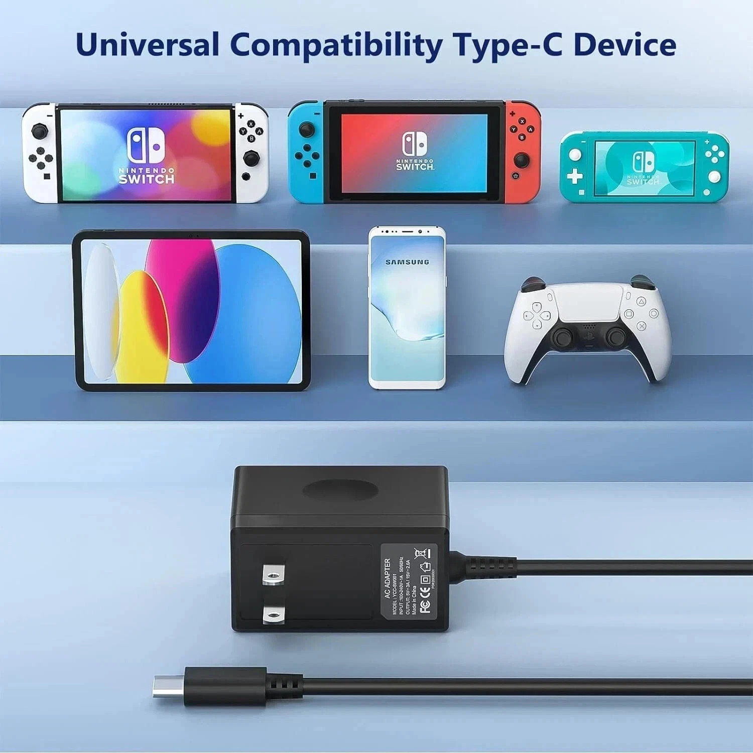 AC Adapter Power Supply for Nintendo Switch Wall & Travel Charger Plug Cord US