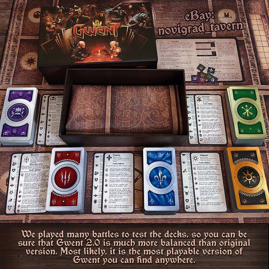 Gwent cards 2.0 – Witcher – 5 decks with fixed game balance. PREMIUM EDITION
