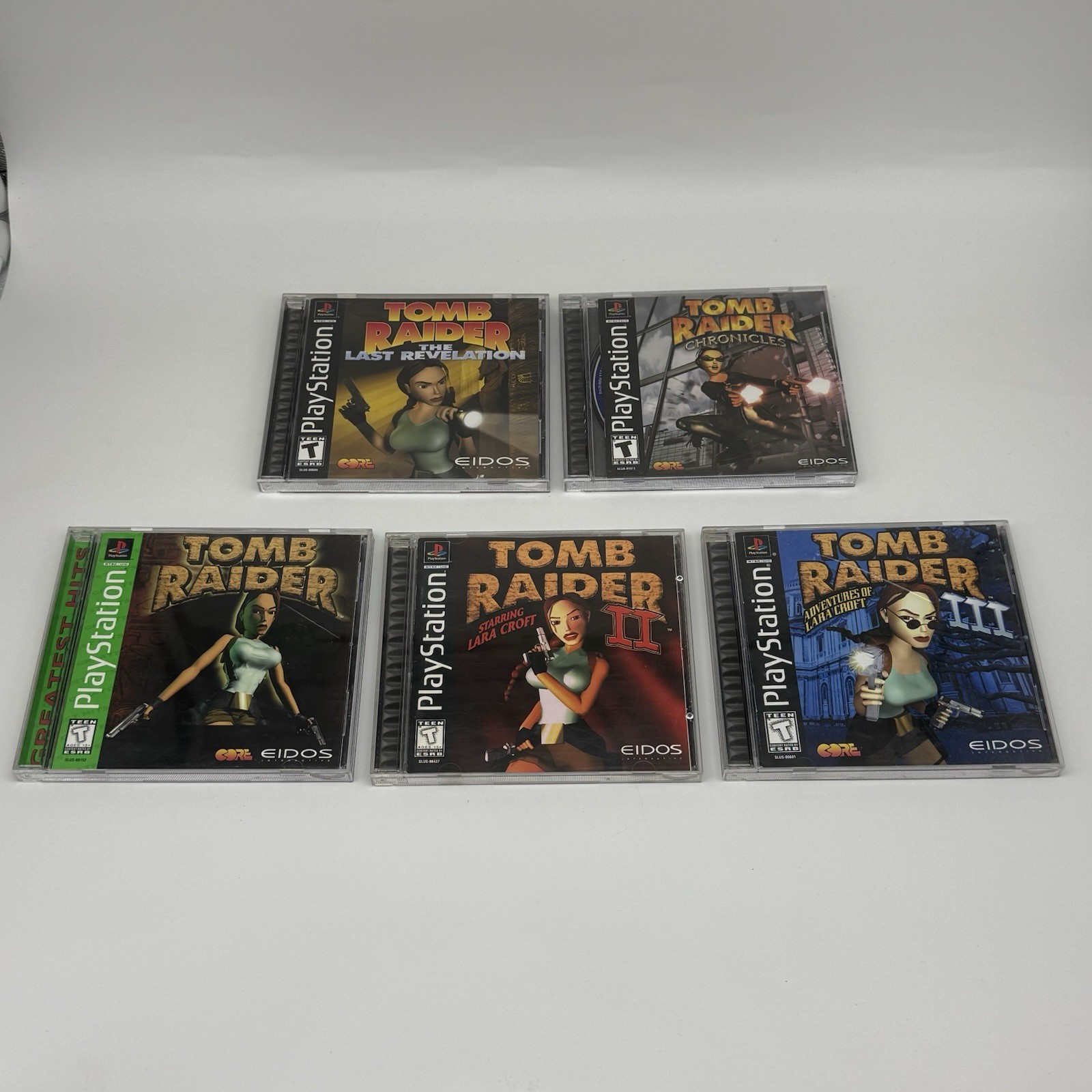 Tomb Raider 1-5 Sony PlayStation PS1: 5 Game Lot CIB Complete w/Reg Cards Tested