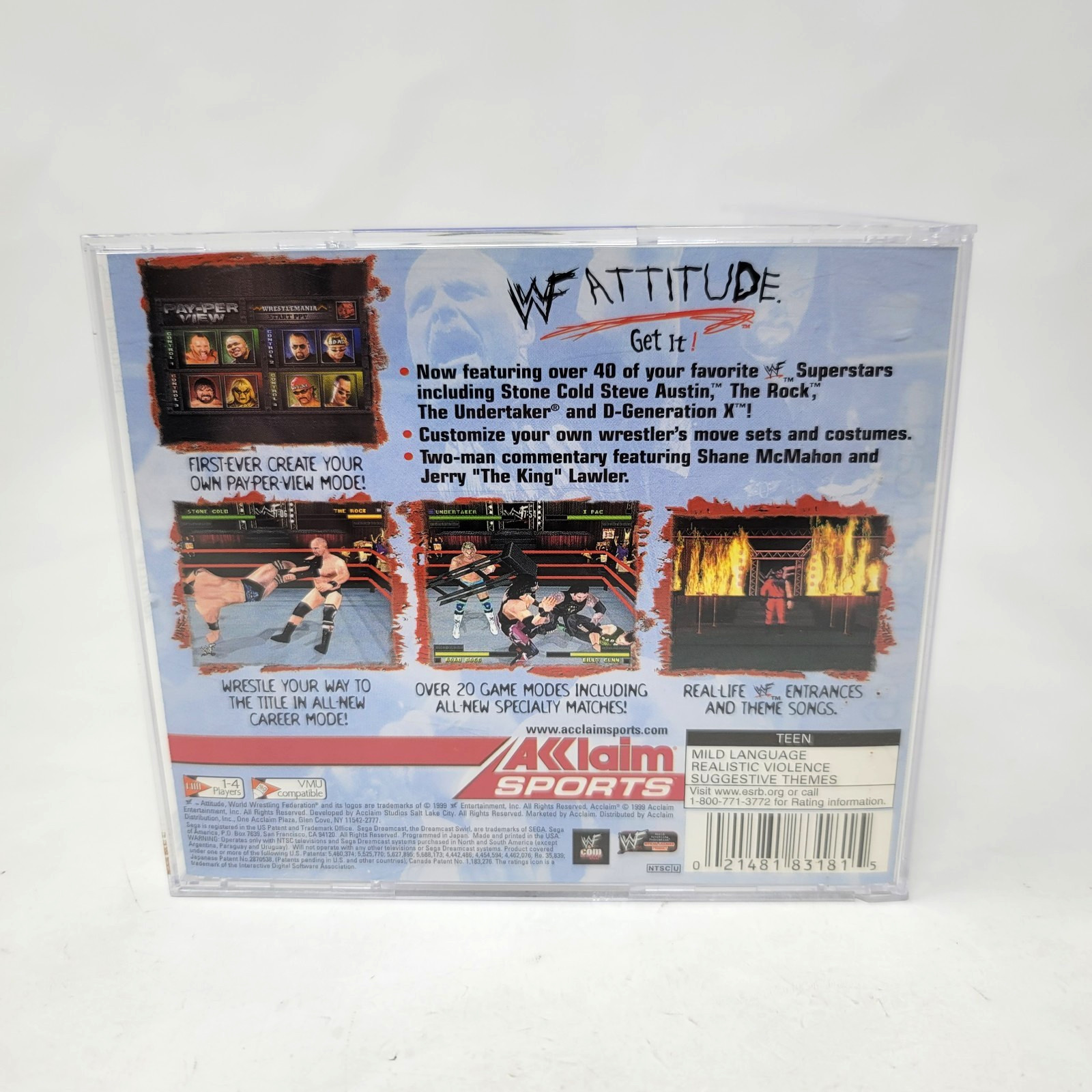 Wwf-Attitude (Sega Dreamcast) Case & Game Tested Working