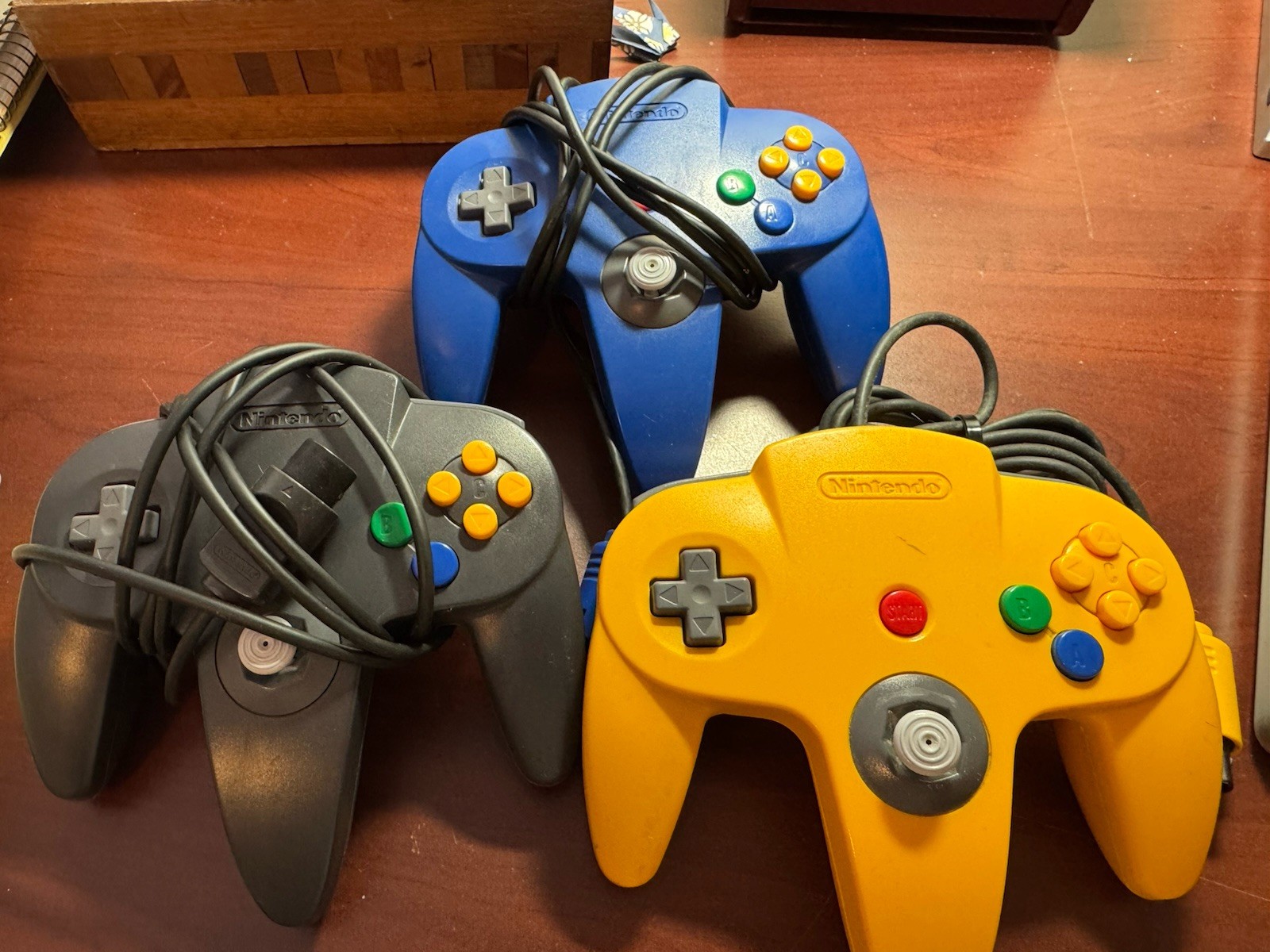 Official Nintendo 64 Controller (Black, Blue, Yellow Lot) OEM N64 Color Tested