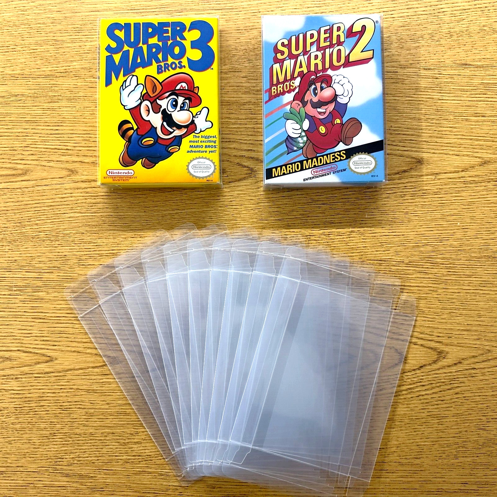 10 Box Protectors for NINTENDO NES Video Game Boxes! Clear Display Cases CIB New
