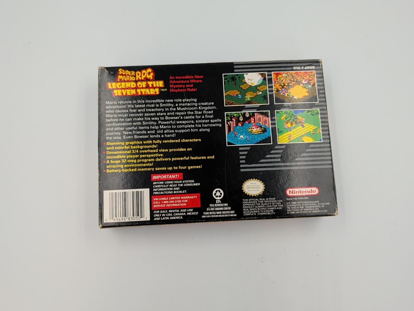Super Mario RPG: Legend of the Seven Stars (Nintendo SNES, 1996) CIB
