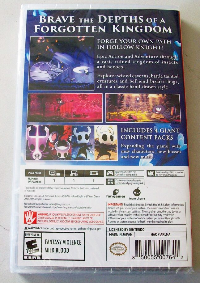 Hollow Knight Nintendo Switch – ALL DLC included – NEW FREE US SHIPPING