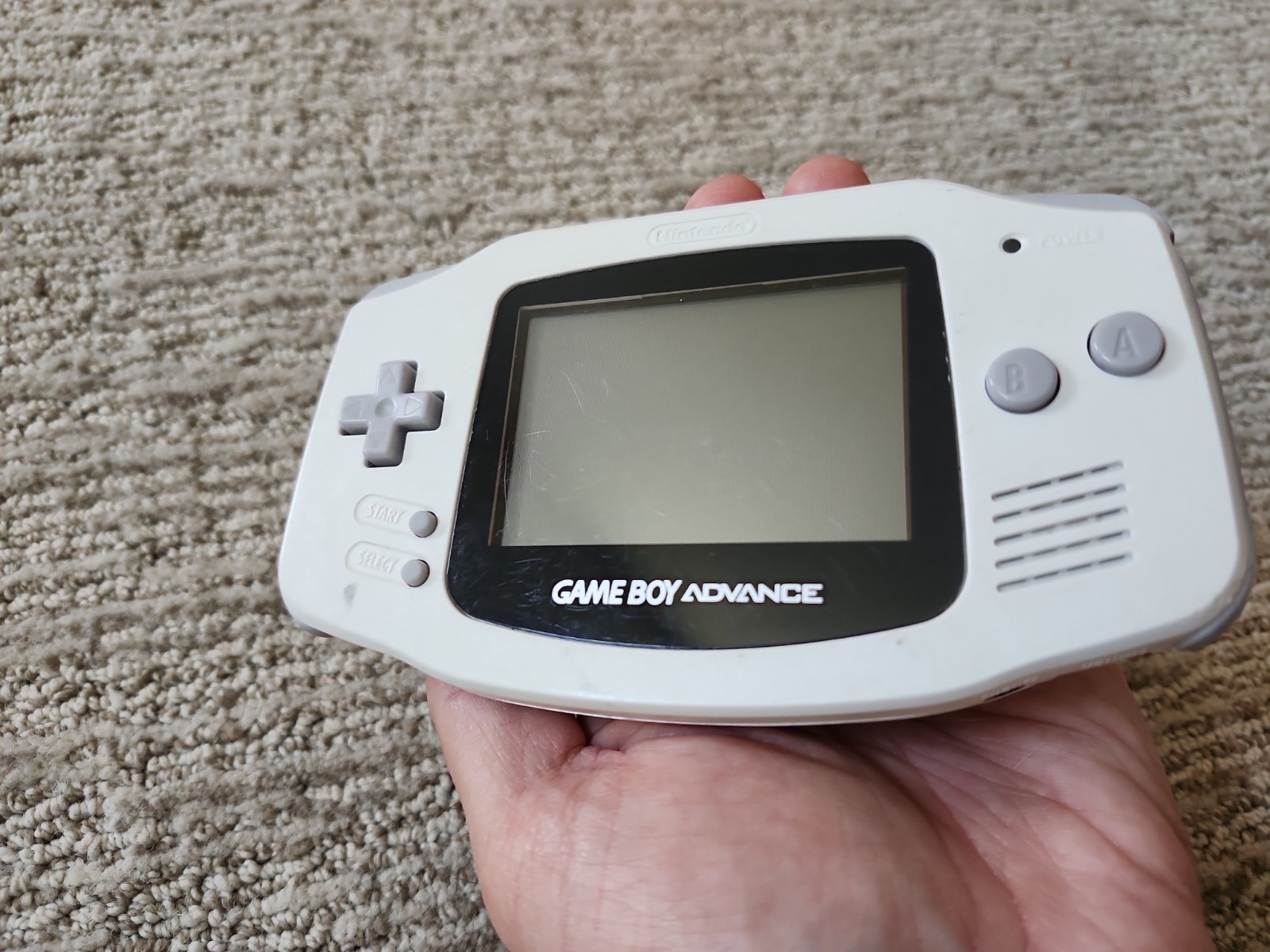 Nintendo Game Boy Advance AGB-001 Glacier White Handheld, Working Ships TODAY!