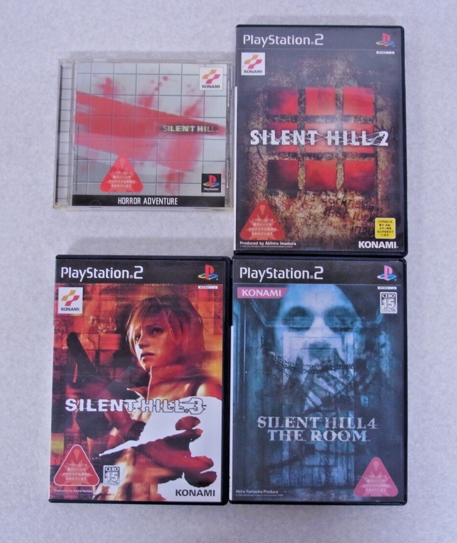 Lot 4 Silent Hill 1 2 3 4 Sony PS1 PS2 PlayStation 1 2 Japan Version Tested