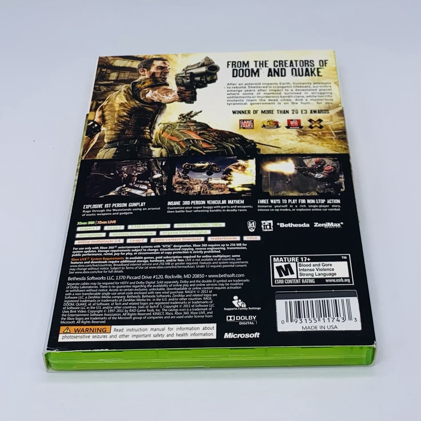 Rage Anarchy Ed Xbox 360, 2011 CIB w/ Slipcover 3-Disc Manual & 2 Inserts Tested