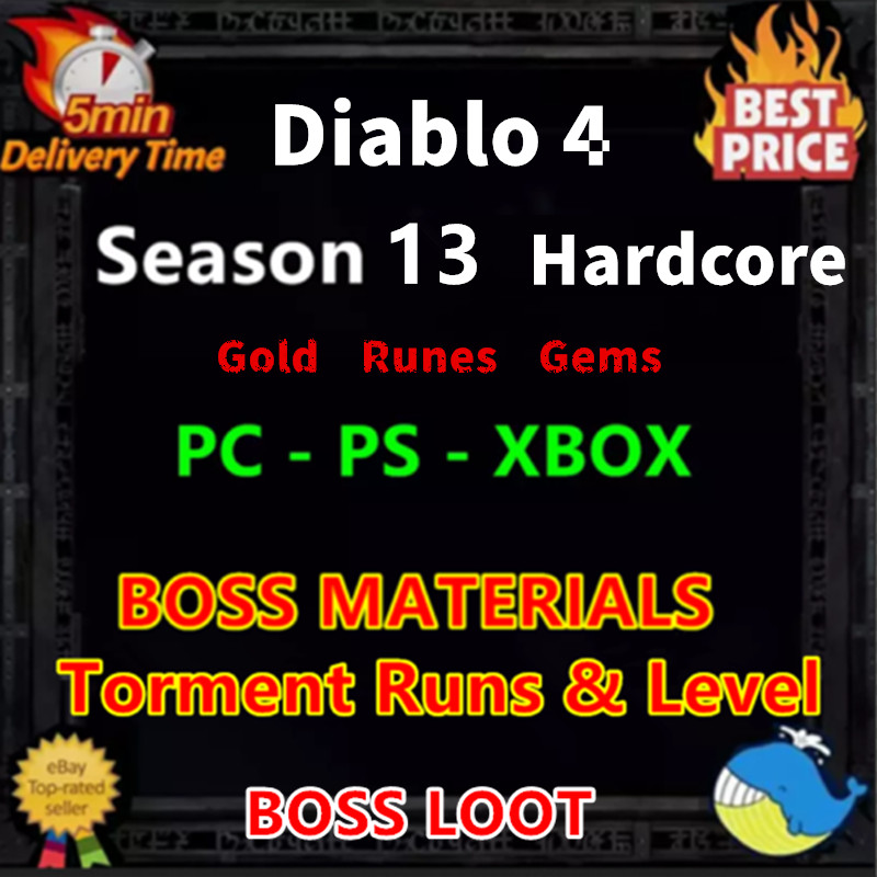 Diablo 4 Season 13 Hardcore🔥D4 S13 HC GOLD Boss MATS Pit Run🔥Fast Virtual Item